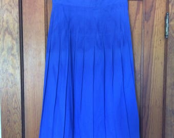 Vintage 1980s Blue/Violet long career skirt Size 13/14