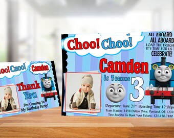 Thomas The Train Invitation / Thomas The Train Birthday / Thomas The Train Birthday Invitation / Thomas Train Party / Free Thank You Tag