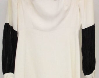 1960s Black and White bow tie dress Sz S