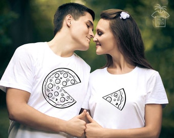 Couple t shirt couple tees pizza t shirt couple tshirts funny matching couple shirts wedding gift anniversary gift pizza t shirts