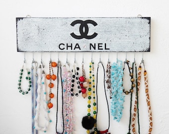 Chanel necklace holder wall, Jewelry Organizer wall