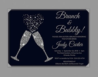 Brunch and Bubbly Bridal Shower Invitation, Champagne Invitation, Bridal Shower Invitation, Bridal Shower Invitation Printable