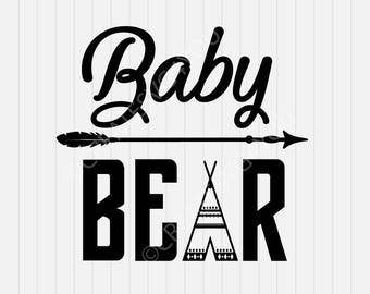 Baby Bear SVG Cutting File svg- svg, dxf, eps, png, Pdf - Download - Cut File, Clipart - Cricut Explorer - Silhouette Cameo