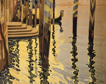 Retro advertising poster Venice themed.