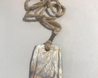 Primitive Fired Clay Pendant