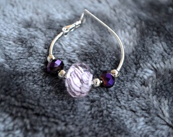 Pink wave earrings