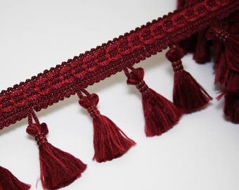 Burgundy 53 mm, 1 meter Ribbon tassel fringe tassel trim