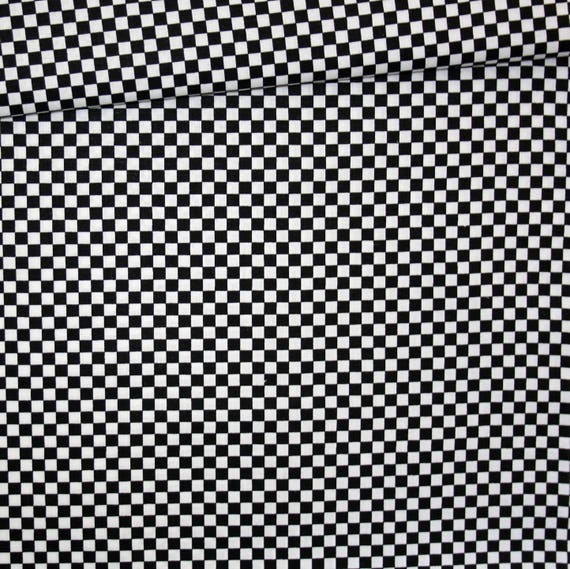 Tissu damier noir et blanc 100% coton imprimé 50 x 160 cm