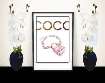 Chanel Necklace Printable - Coco Chanel Fashion Inspired Wall Decor - Chanel Fashion Illustration Wall Art - Coco Chanel Logo Wall Decor