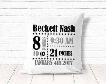 baby stat pillows baby pillows nursery pillow nursery decor baby gifts baby shower present custom gifts customized gifts personalized gifts