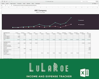 LuLaRoe spreadsheet, Income and expense tracker, Cash Flow Spreadsheet, User-Friendly and automated Profit & Loss system, Excel tempalte