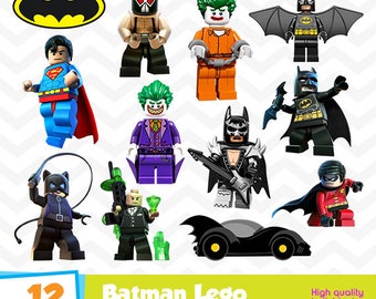 Lego Batman Clipart, Lego Batman PNG Files, Digital Designs, Party Printables, Superhero Birthday Party, Instant Download, Funny-004