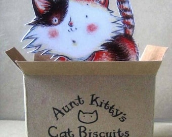 Illustrated Pop-Up Cat Card