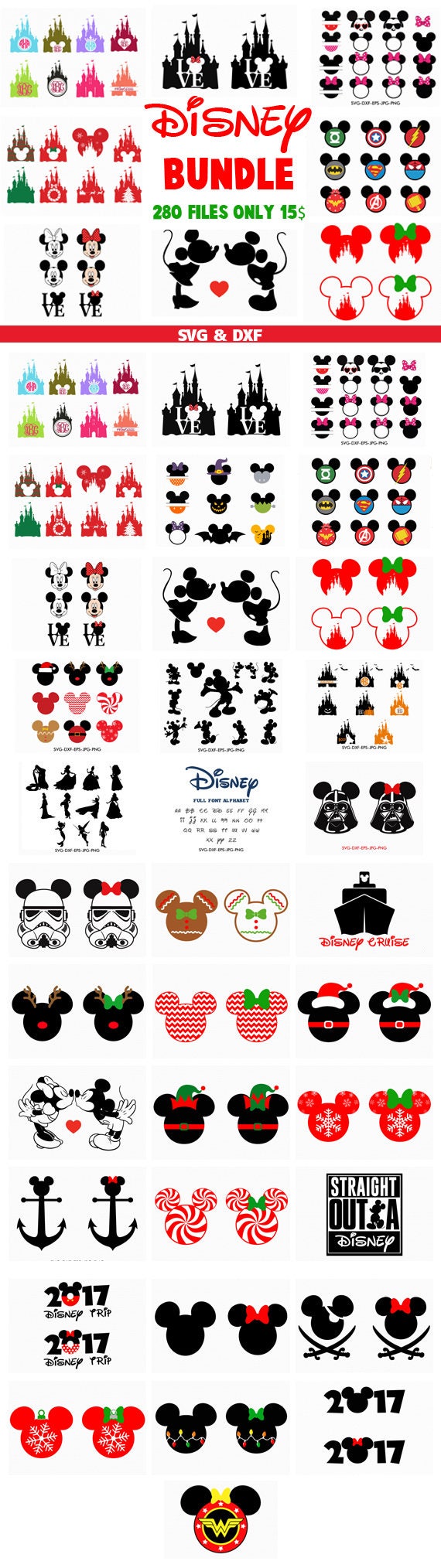 Download Disney Svg Bundle Mickey Minnie svg cut files svg dxf for