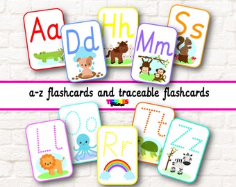 alphabet flash cards, a-z flash cards, traceable letters, letter sounds, phonics, ABC flash cards, letter formation, alphabet, printable