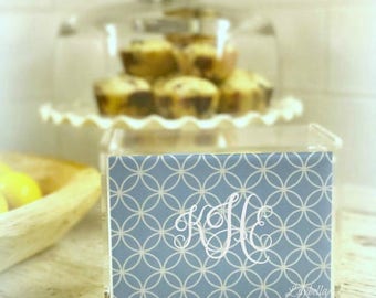 Personalized Recipe Box - Recipe Box - Custom Recipe Box - Acrylic Recipe Box - Monogram Recipe Box - Recipe Storage Box - Recipe File Box