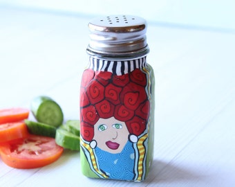 Colorful salt or pepper shakers-unique salt or pepper shakers-funny salt or pepper shakers-cute salt or pepper shakers-glass salt shaker