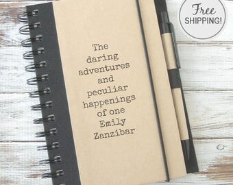 Travel Journal Birthday Gift for Women Personalized Back to School Supplies Custom Notebook Best Friend Gift for Teacher FREE SHIPPING DA1
