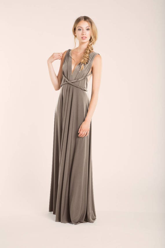 Taupe bridesmaid dress Taupe long dress pale brown infinity