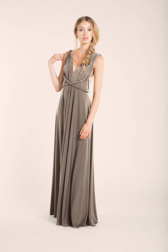 taupe evening gowns