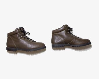 Vintage Ankle Boots 6 / Brown Leather Boots / Lace Up Boots / Ankle Boots Women