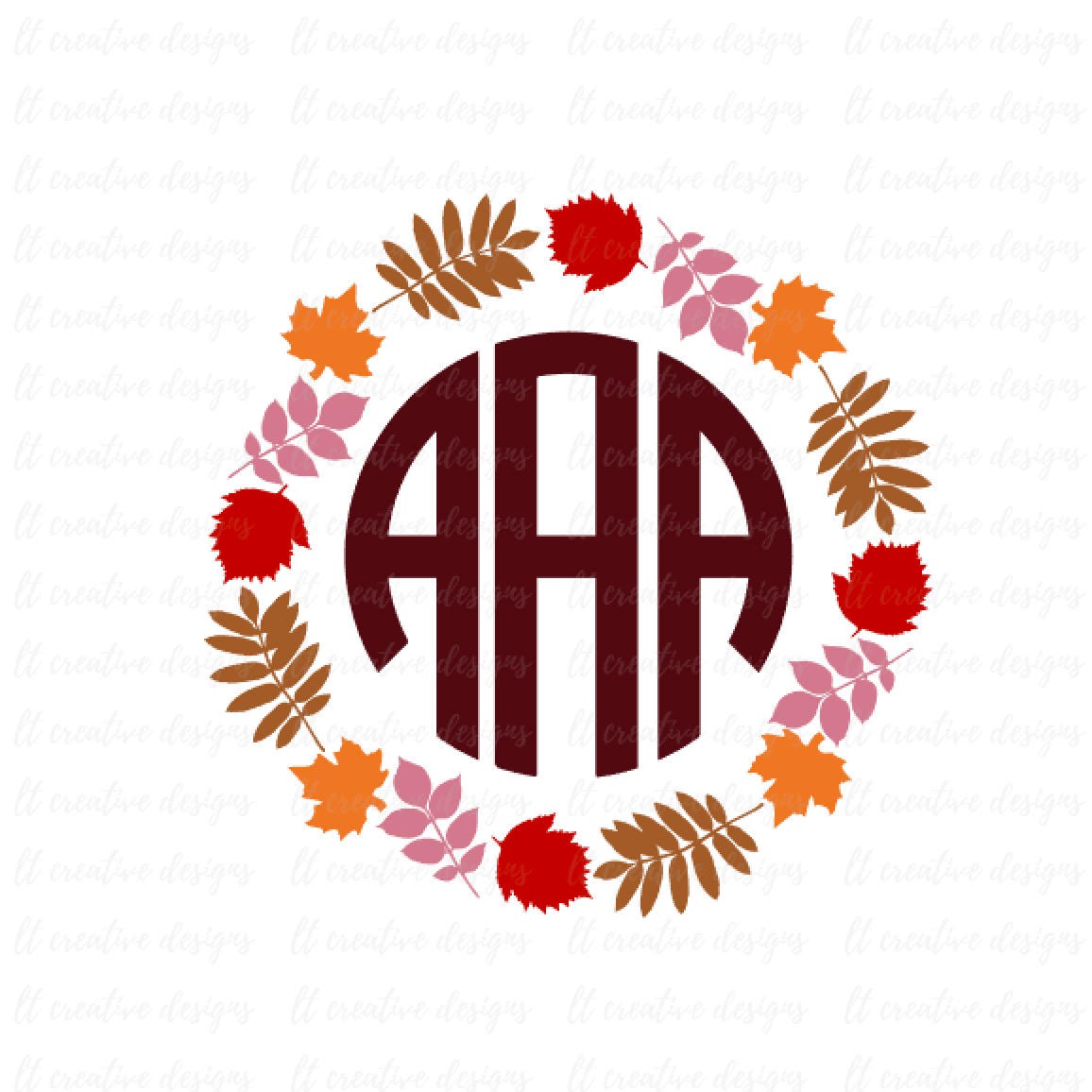 Download Wreath Monogram SVG Fall SVG Autumn SVG Thanksgiving Svg