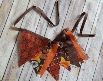 Fall pennant banner, fall banner, Thanksgiving banner, Thanksgiving pennant banner, brown and orange pennant banner, autumn banner