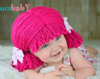 Custom Colors, Strawberry Shortcake Pigtail Wig, Baby Girl Halloween Costume Lalaloopsy Costume, Pageant