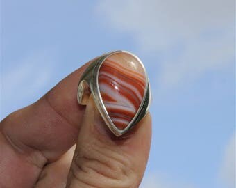 Tribal silver rings and sardonyx agate