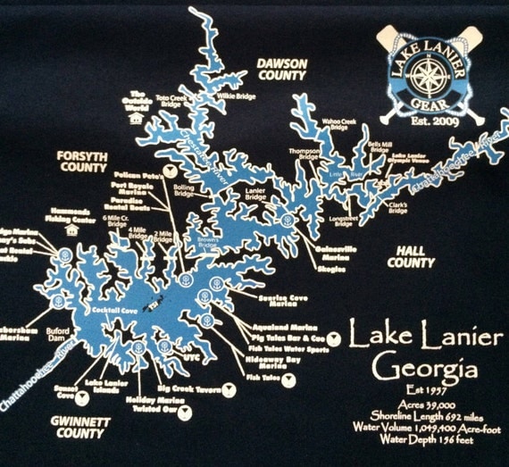 Lake Lanier Marinas Map