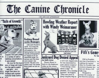 Dog Newspaper Canine Chronicles Cotton Fabric Fat Quarter Or