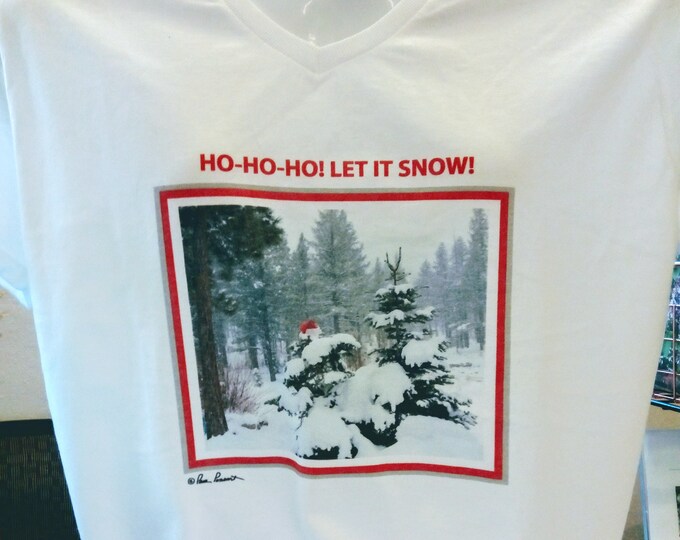WOMENS' HOLIDAY T-Shirt, V-Neck Style, created by Pam Ponsart of Pam's Fab Photos featuring her photography