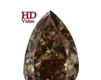 0.32 Ct Natural Loose Diamond Cut Pear Shape Greenish Brown Color 5.20X3.60X2.30 MM Si2 L9544