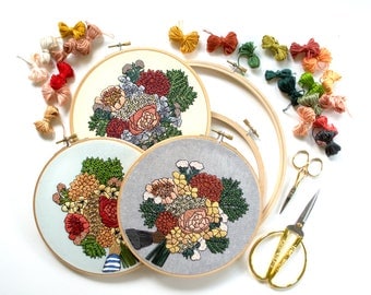 Out of Retirement! Advanced Hand-Embroidery Pattern By Sarah K. Benning: Early Summer Bouquet Instant Digital Download PDF