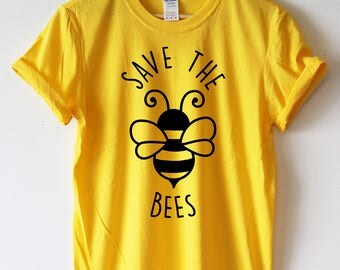 Save The Bees Tshirt Shirt Bees T-shirt Bees shirt Bee clothing Nature Environment High Quality SCREENPRINT Super Soft unisex Worldwide ship