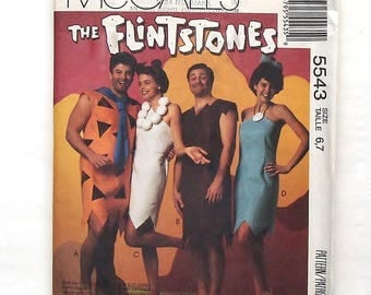 McCall's Child "The Flintstones" Costume Pattern #5543-UNUSED-Size 6+7(Chest/Breast 25-26)-Fred / Wilma Flintstone and Barney & Betty Rubble