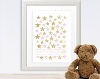 Twinkle Little Star Baby Shower Guest Book Alternative Guests Sign a Star! Little Star Baby Shower Pink & Gold Baby Shower - 52777