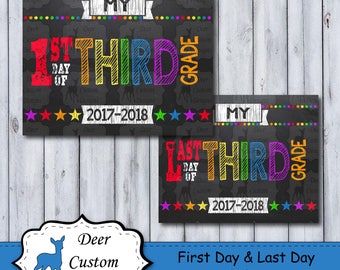 First Day of School Sign | Printable First Day | School Sign | Third Grade | Back to School Sign | First Day of School | Chalkboard Sign