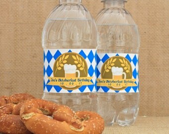 Oktoberfest Water Bottle Labels. Octoberfest Party Favors. Beer Tasting Decor. Oktoberfest Party Decorations. German Beer Festival Stickers