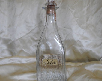 G & W Seven Star Whiskey Decanter, 4/5 Quart, Whiskey Bottle
