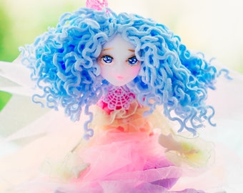 Fae miniature fairy fairy garden floral doll fairy light hanging fairy wonderland pretty doll shelf decor princess gift fairy figurine