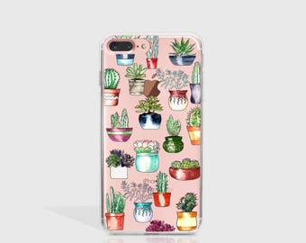 iPhone 7 Case Cactus, iPhone 7 Plus Case, iPhone 6 Case, iPhone 6S Case, Phone Case For iPhone, Birthday Gifts For Her, Tech Gifts -KT391
