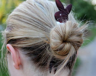 hair pin hair accessories for her Anniversary gift hair barrette Hair pin hair comb wood Hair Stick hair fork playboy bunny jewelry
