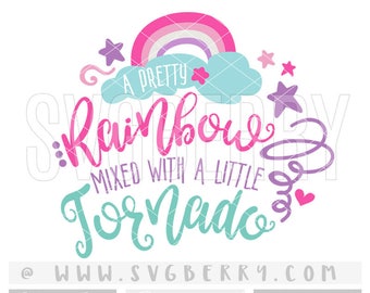 A Pretty Rainbow Mixed With a Little Tornado SVG / Unicorn Svg Mermaid Svg Baby Girl Onesie / Summer Sunshine Svg / cut cutting files / Bi