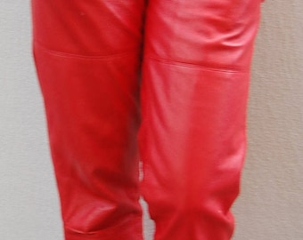 red leather pants high waisted