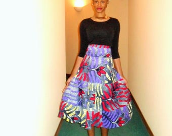MIDI skirt high waist wax (Ankara)