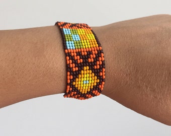 orange beaded bracelet