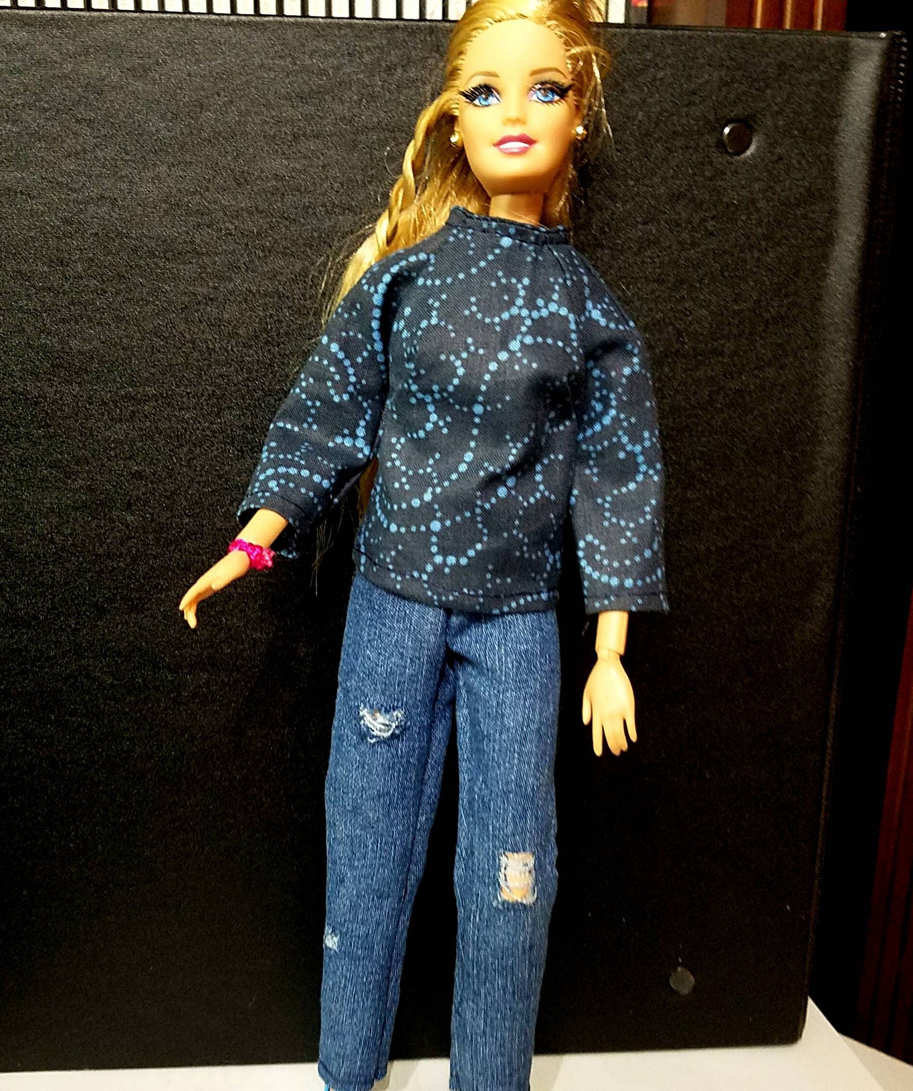 Barbie Doll Jeans Ripped Jeans blouse Shirt Barbie