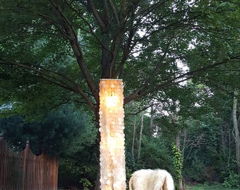 Capiz Shell Chandelier ~ Vintage 7 FT Hanging Shell Light ~ Beach / Coastal / Wedding / Event Lighting
