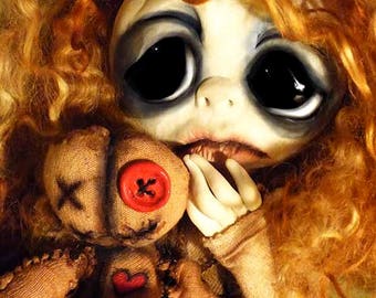 OOAK Gothic Halloween Art Doll - Voodoo Doll - Creepy Cute - OOAK Art Doll Creepy Cute - Fairy - Haunted Doll